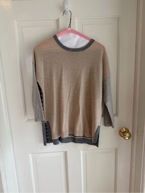 LOMA London 100% Cashmere Striped Colorblock Sweater XS